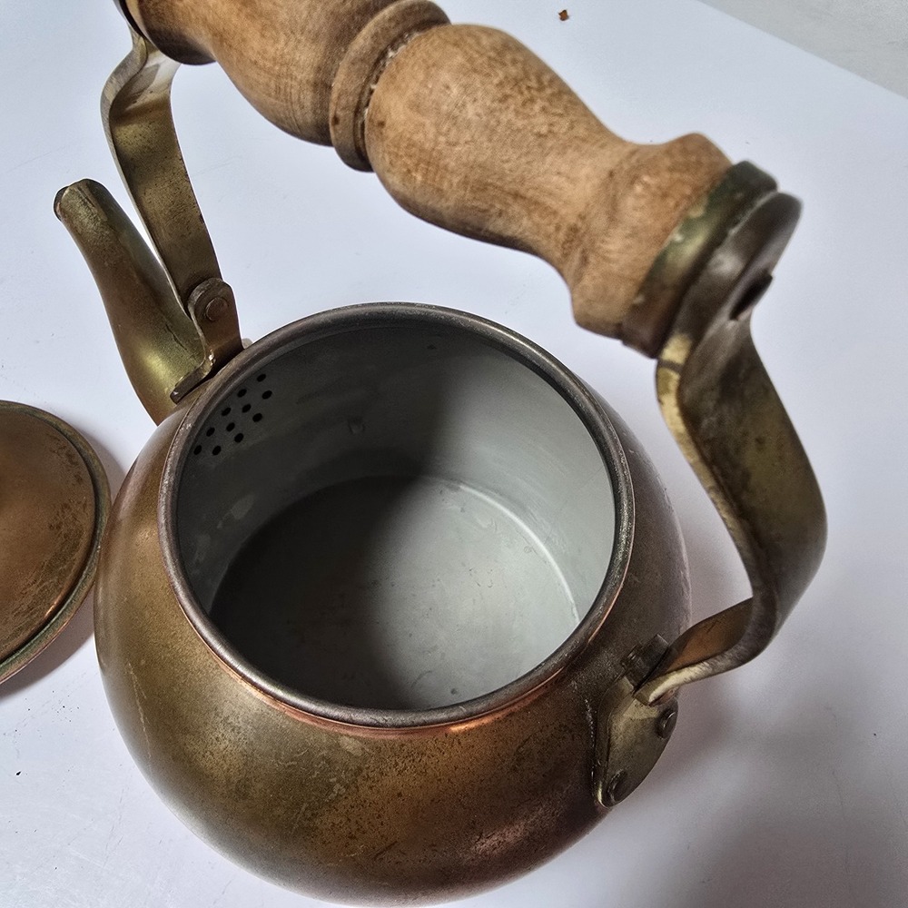 Vintage Tagus Portugal No. R.50 Solid Copper Goose Neck Tea Pot Kettle 32 oz. - Picture 5 of 11